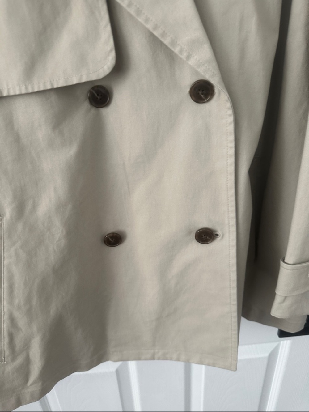 Old Navy Taupe Double-Breasted Short Trench Coat-never worn - Picture 4 of 6